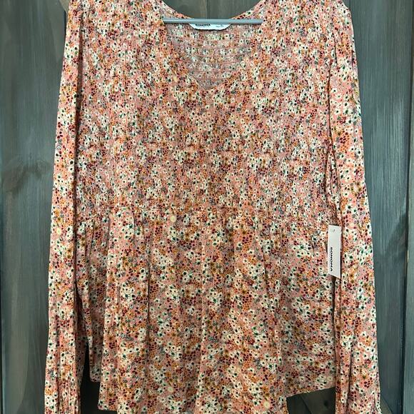 Sonoma Goods For Life Smocked Bodice Peasant Top - Picture 1 of 5